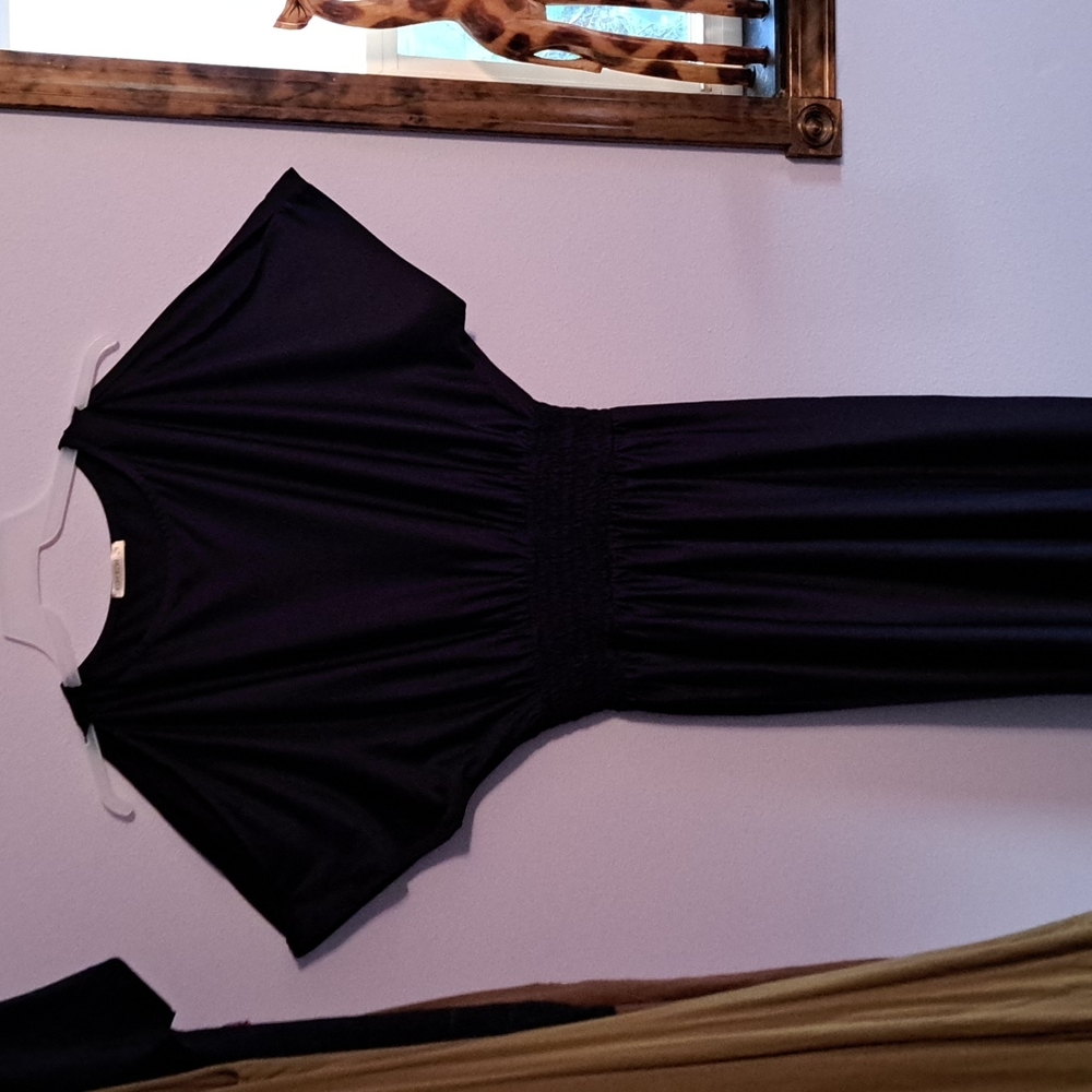 Dark navy blue cold shoulder maxi dress worn once.